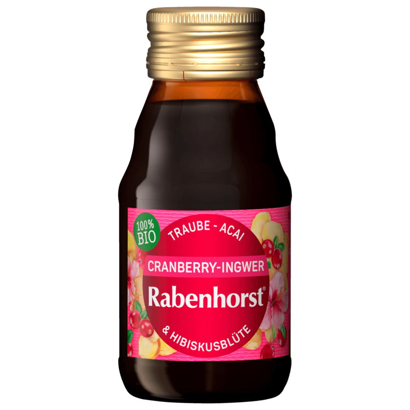 Rabenhorst Bio Cranberry-Ingwer Traube - Acai & Hibiskusblüte 60ml